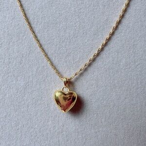 18K Saudi Gold Lightweight Bubble Pendant with Rope Chain (18”)